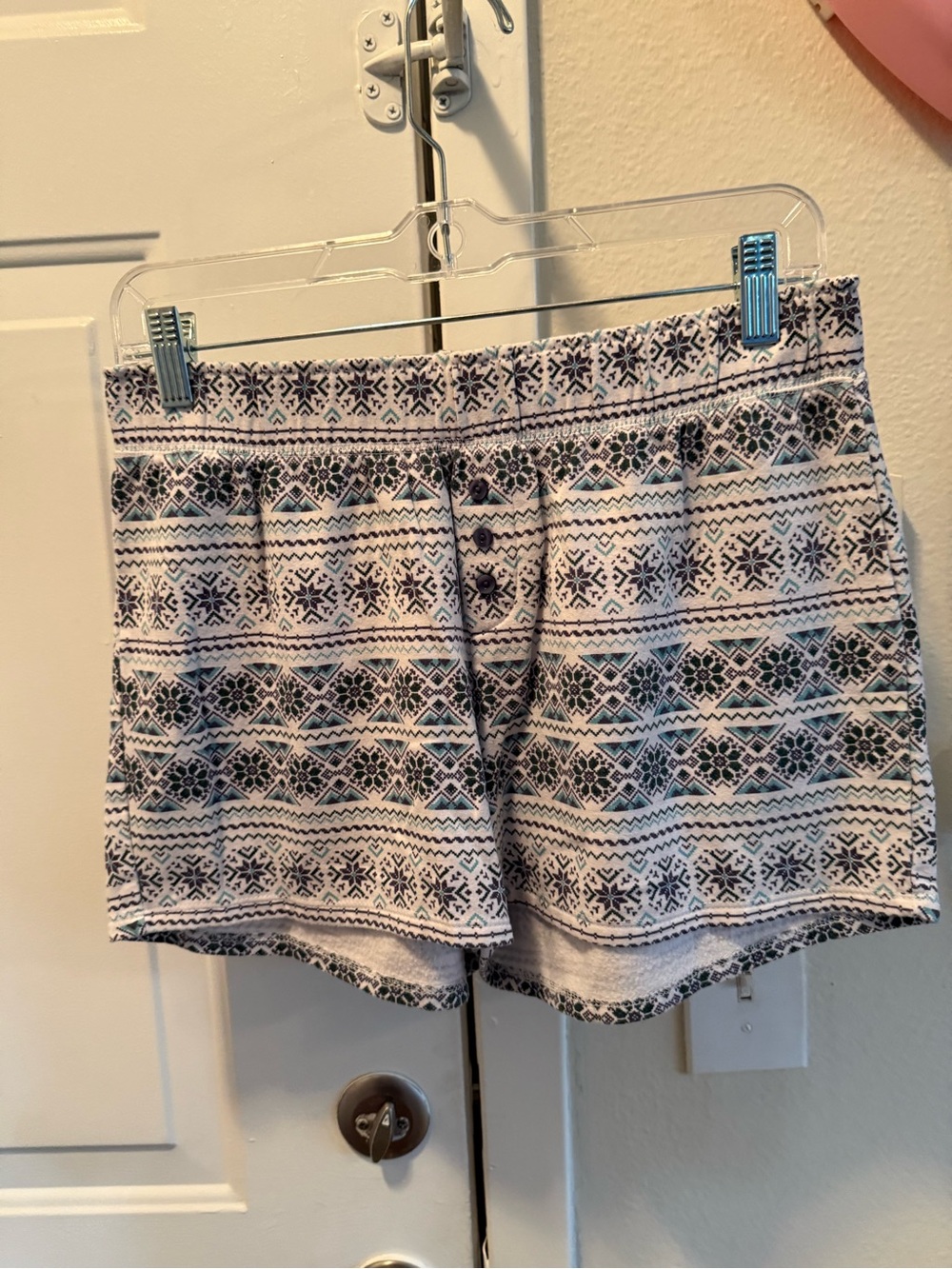Jockey Women's Patterned Lounge Shorts in White and Black
